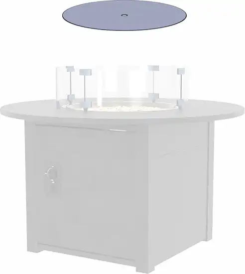 Round Fire Table Smoked Glass Cover